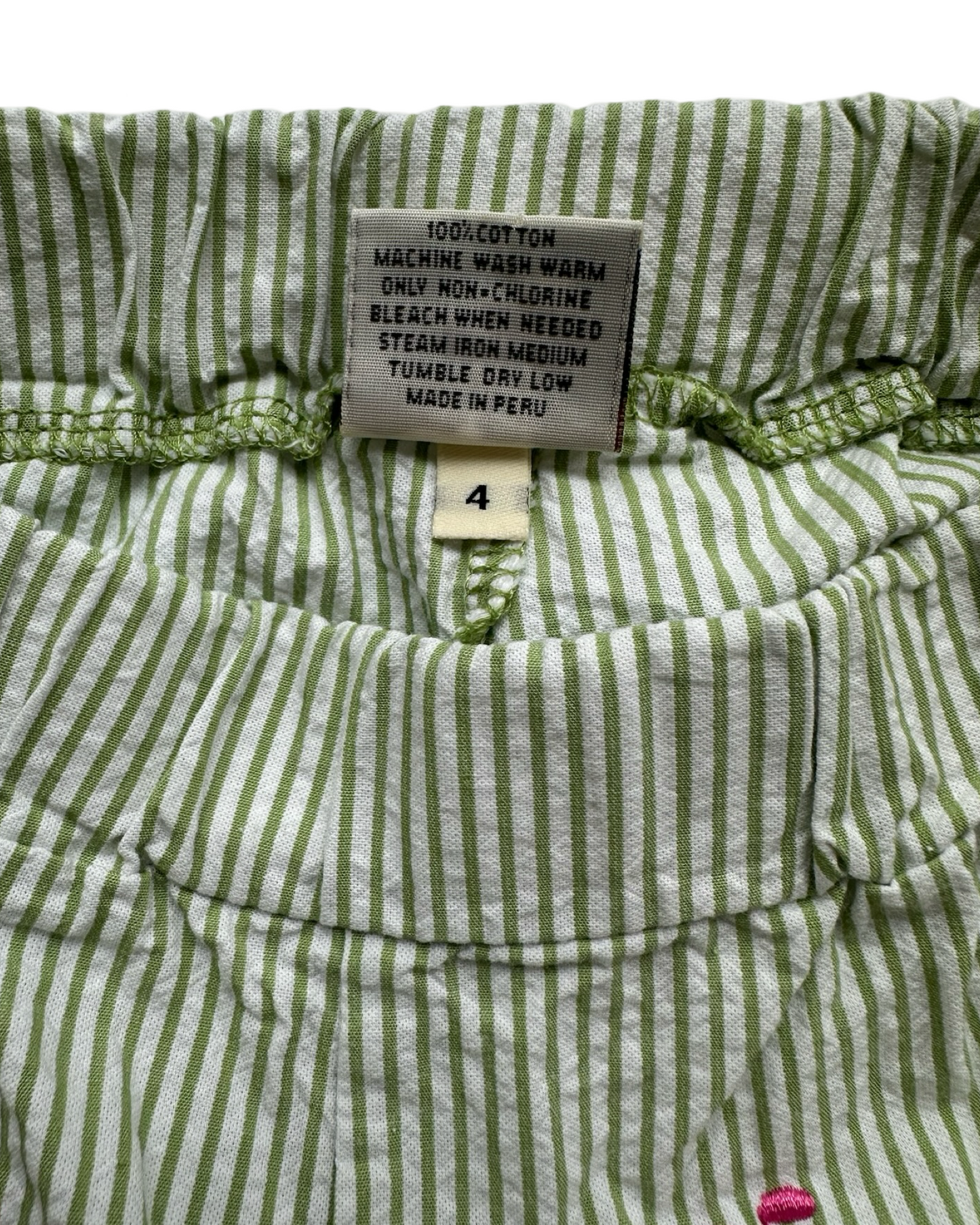 4T Toddler Girl Luigi Kids Boutique Green Stripe Golf Embroidered Shorts