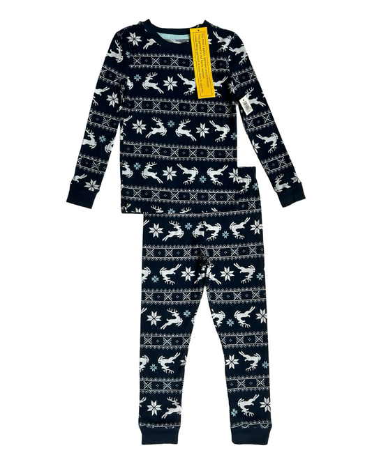 5T Toddler Girls/Boys Holiday Time Fair Isle Kids 2 Piece Pajama Set