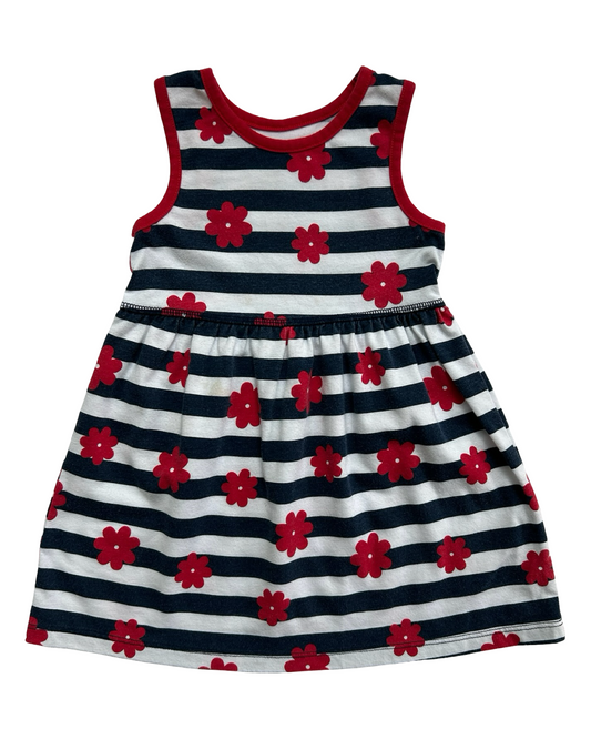 24M Baby Girl HealthTex Striped Floral Dress