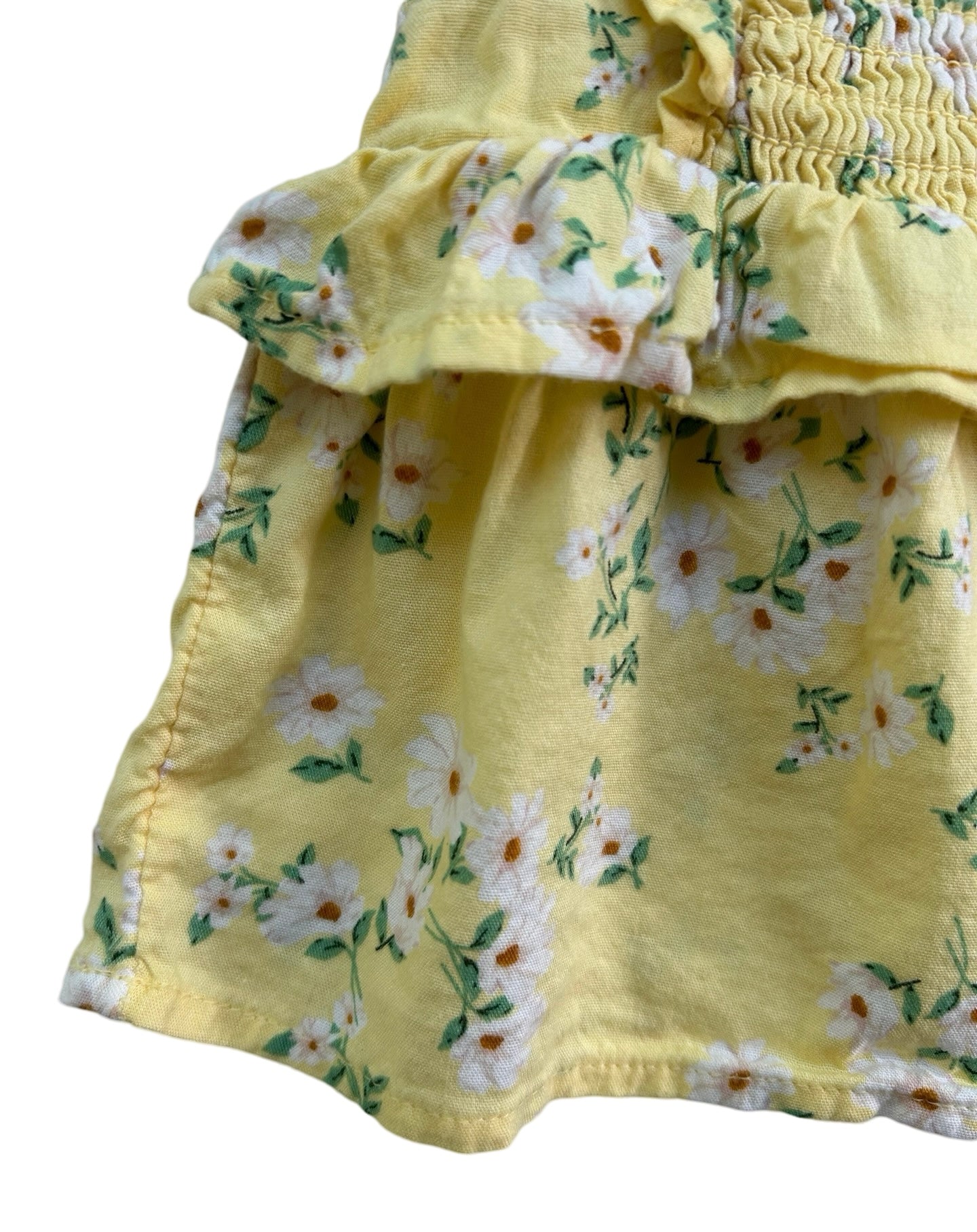 3-6M Baby Girl Old Navy Yellow Ruffle trim Floral Dress w/ Bloomers