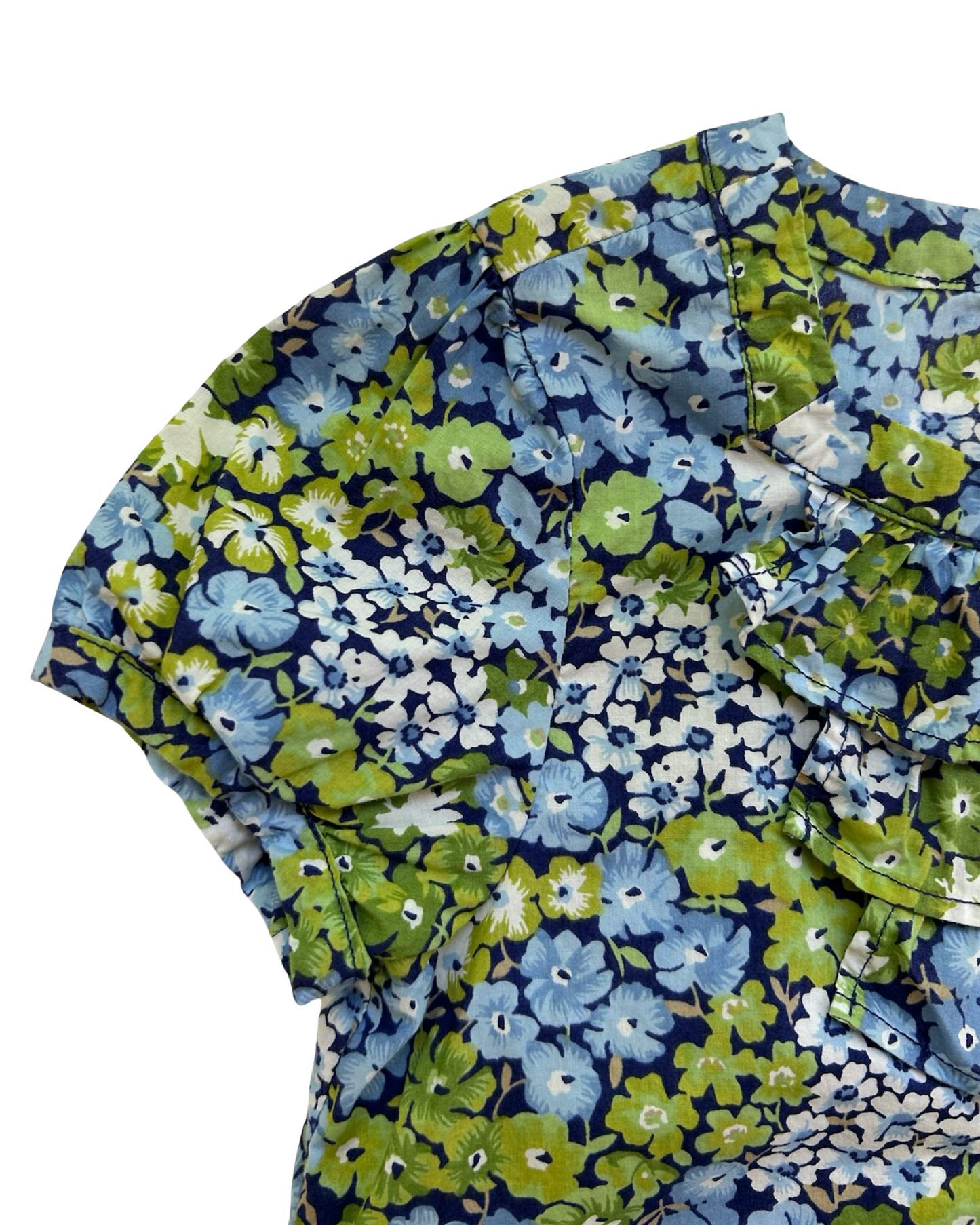 4T Toddlers Girls Janie & Jack Enchanted Garden Ruffle Floral Fairy Short Sleeve Top Blouse.