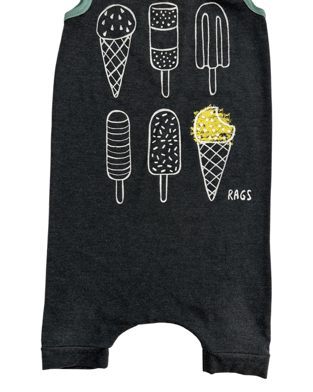 18-24M Baby Boy RAGS to Raches Dark Gray Ice Cream / Popsicle Tank Shortie Romper