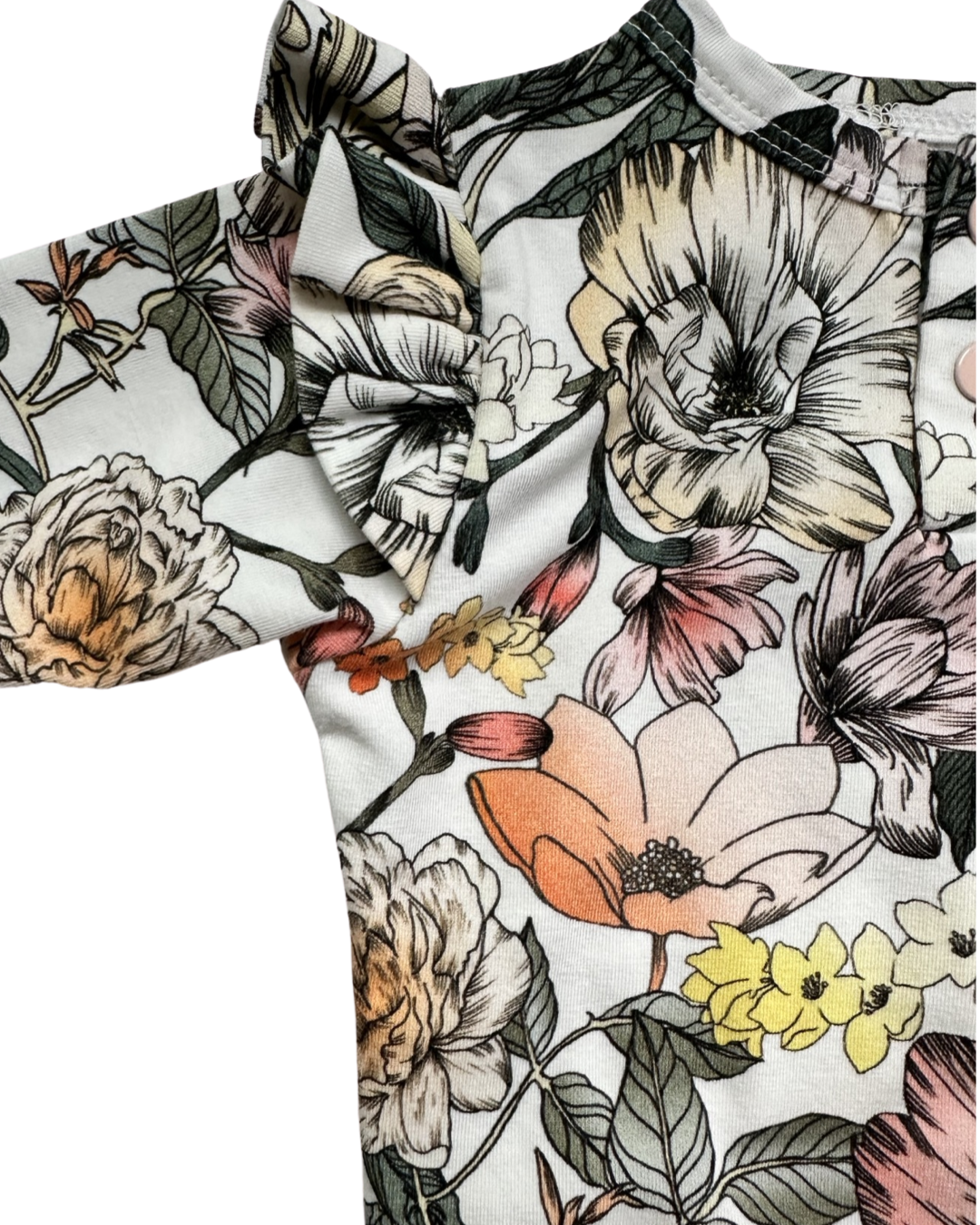 0-3M Baby Girl Snuggle Hunny Organic Cotton Floral Romper / Sleeper