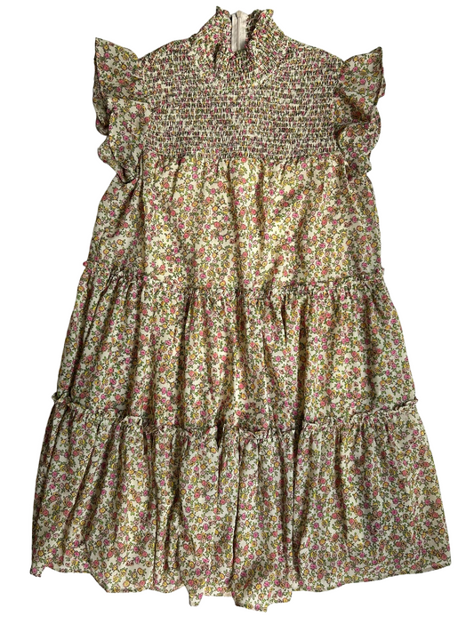 Women’s Small Size 4 Maison Tara Dress Smocked Floral Boho