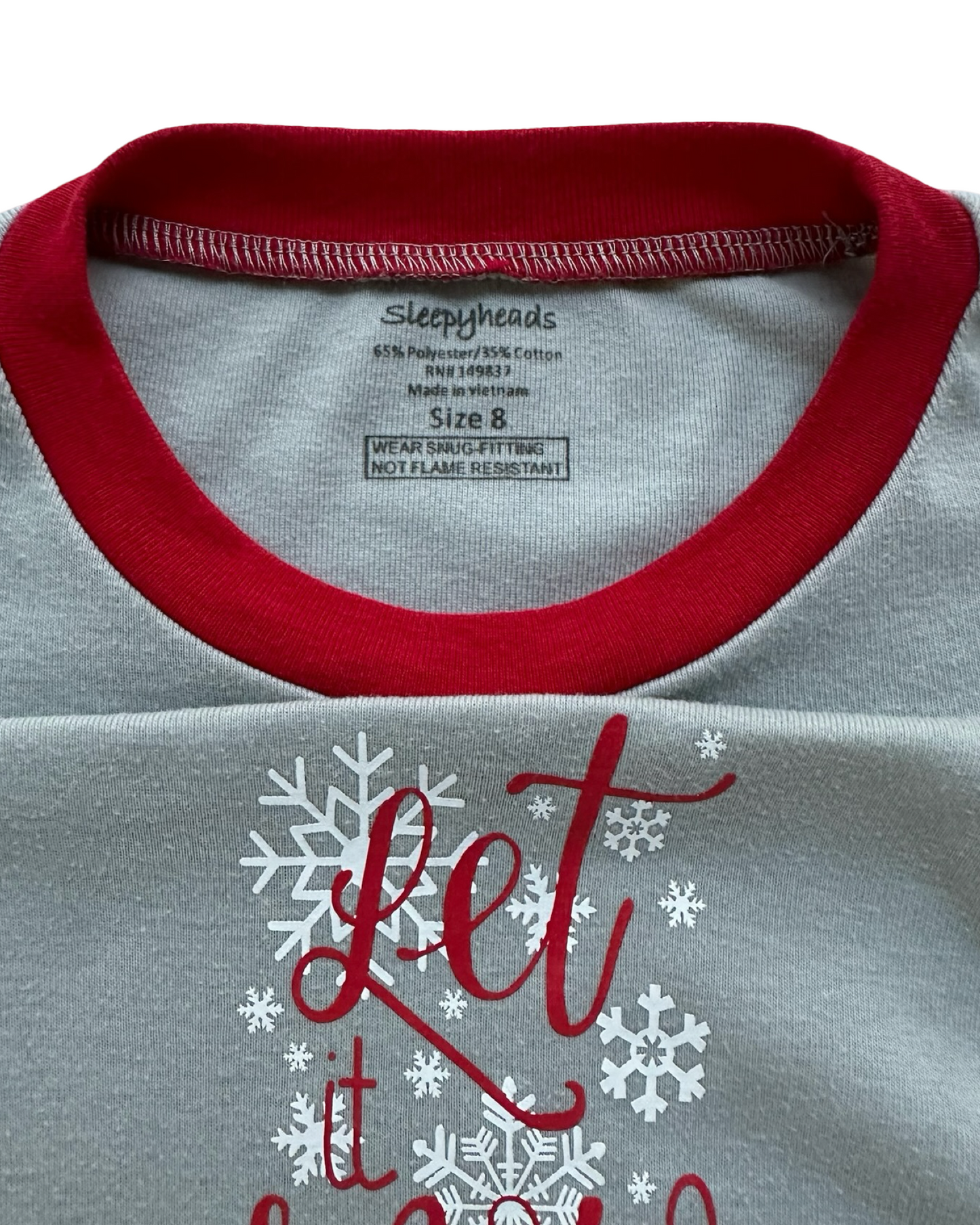 8T Toddler Girls Sleepyheads Christmas Pajama Only Top.