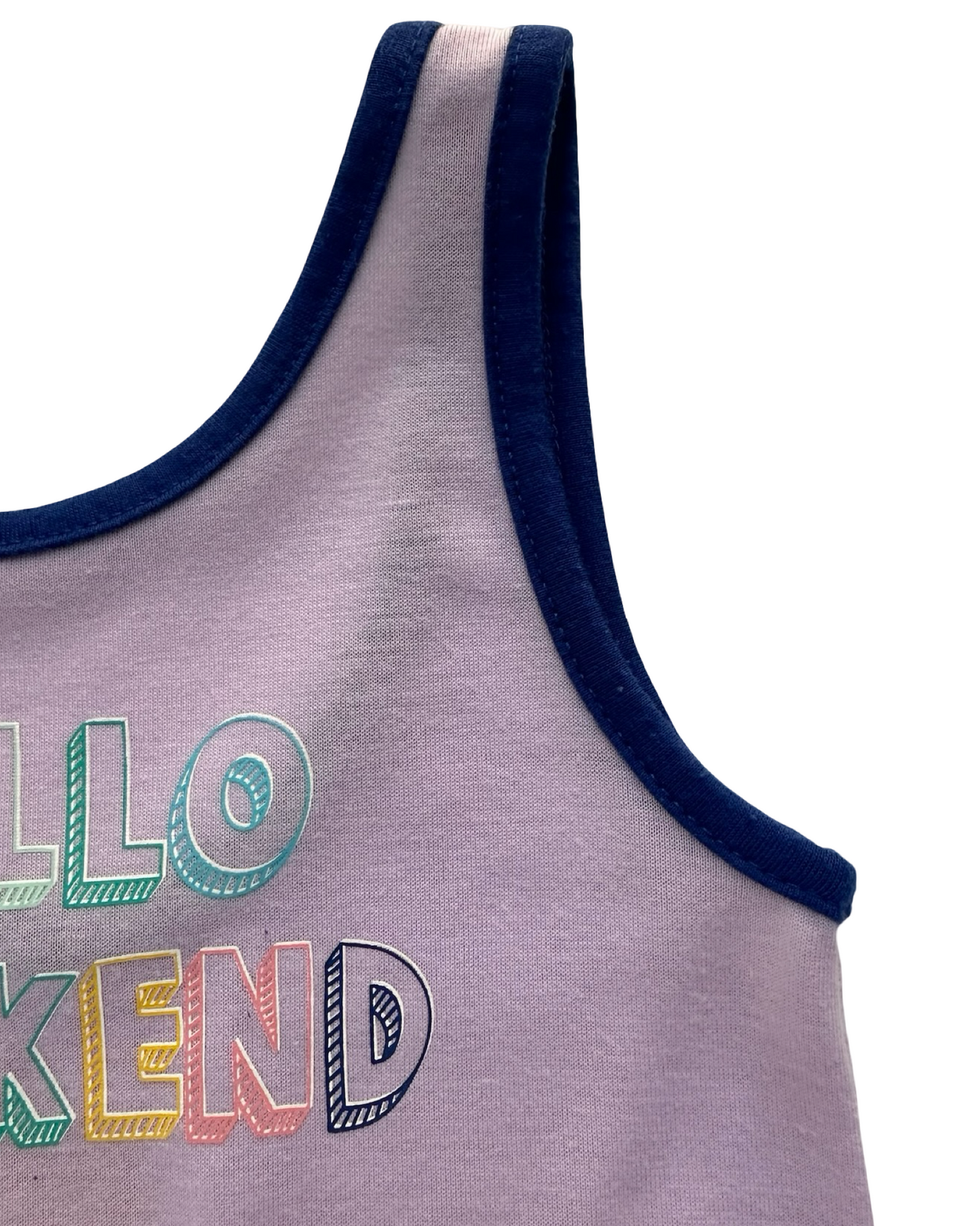 XS 4T-5T Toddler Girls Cat & Jack Sleeveless Romper HELLO WEEKEND Printed Overall.