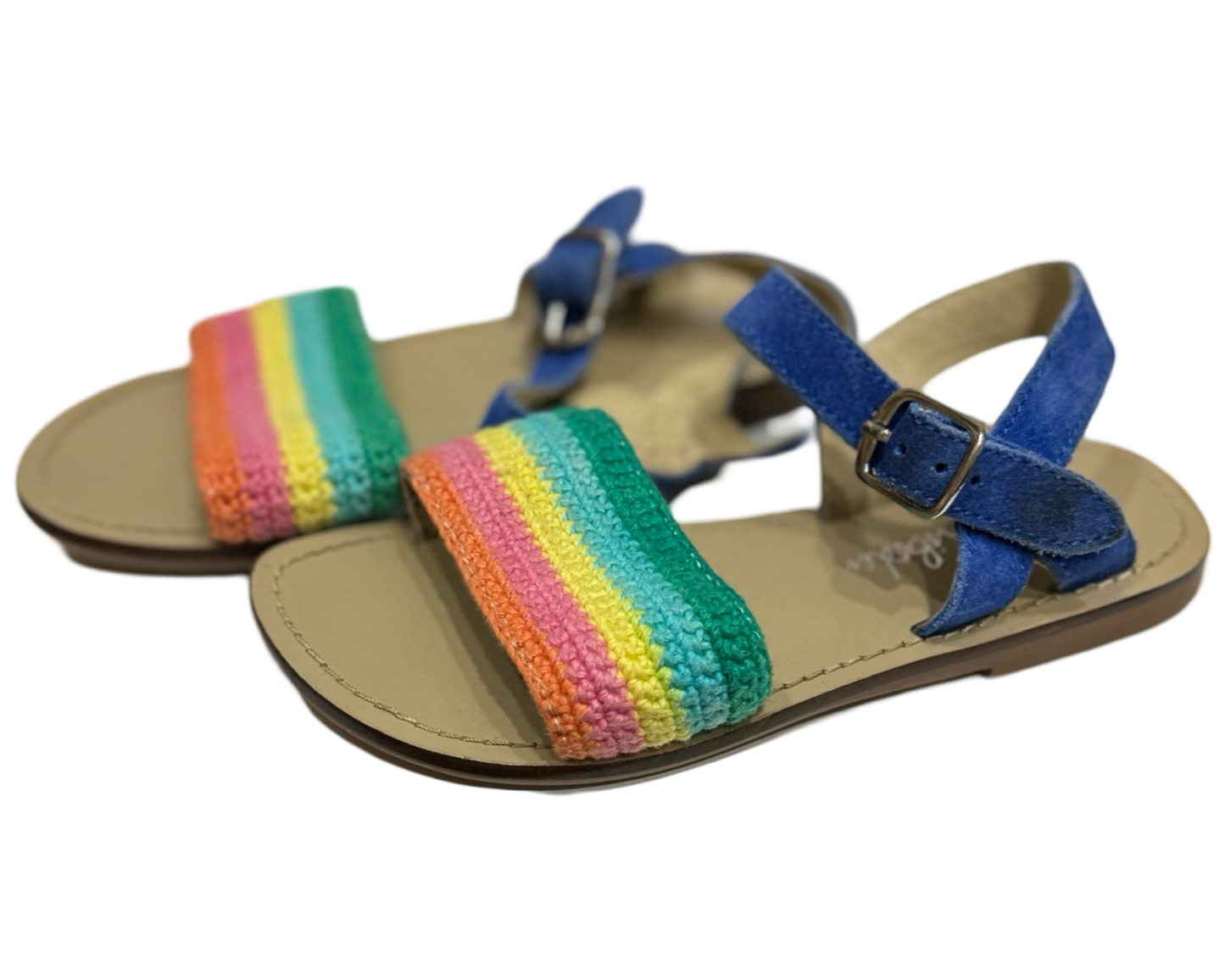 Mini Boden Rainbow Crochet Knit Toddler Sandals Size 26 / US 9
