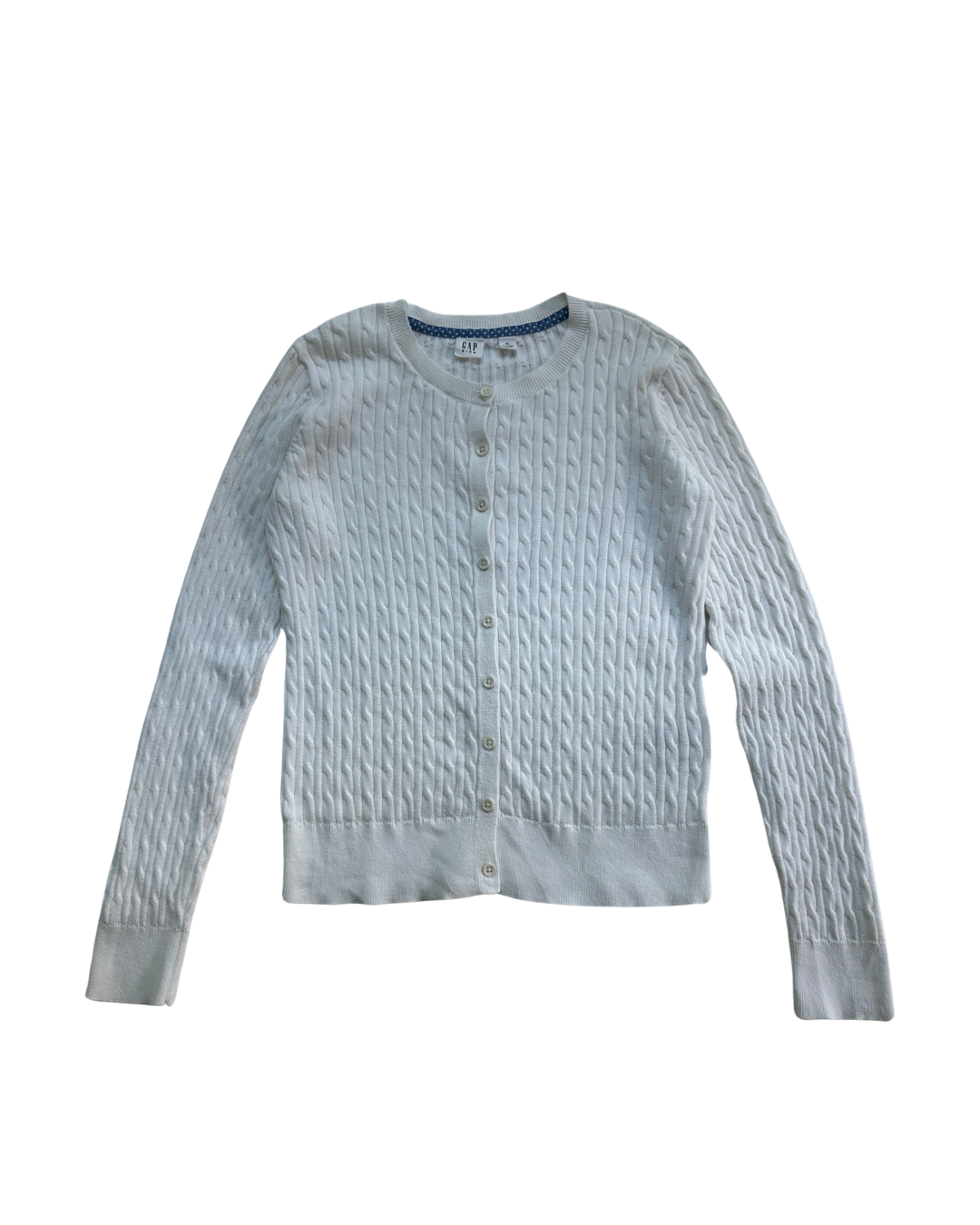 Youth Girls Size XL 12/13 Gap Kids White Cable Knit Cardigan