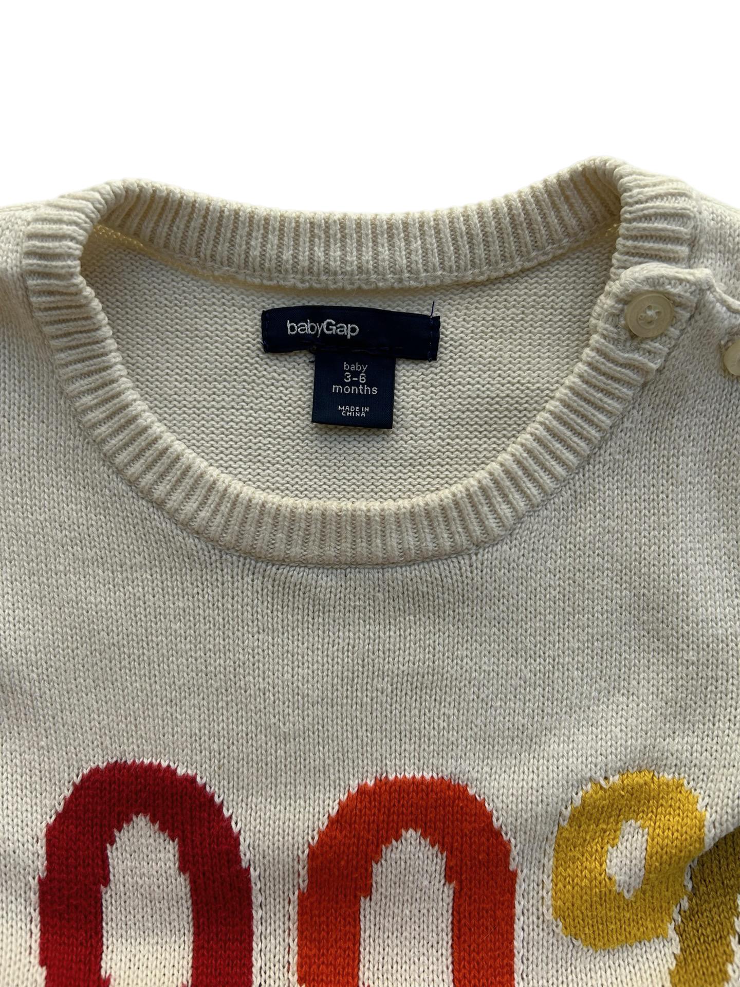 3-6M Baby Girl Boy Baby Gap Cream 100% Love Romper