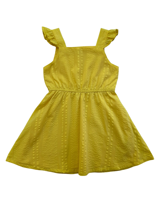 S 4T Toddler Girls Cooper Key Striped Yellow Sleeveless Dress.