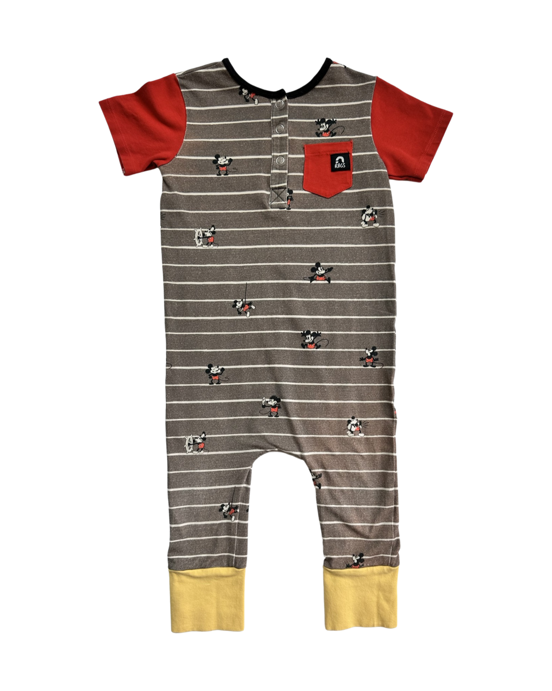 18-24M Baby Boy RAGS to Raches Disney Vintage Mickey Mouse Romper