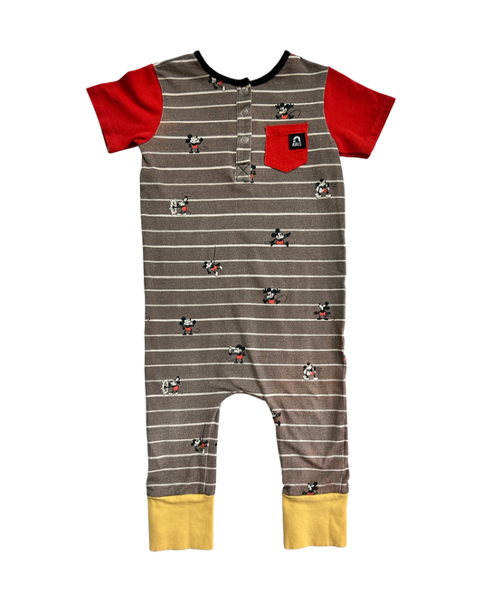 18-24M Baby Boy RAGS to Raches Disney Vintage Mickey Mouse Romper