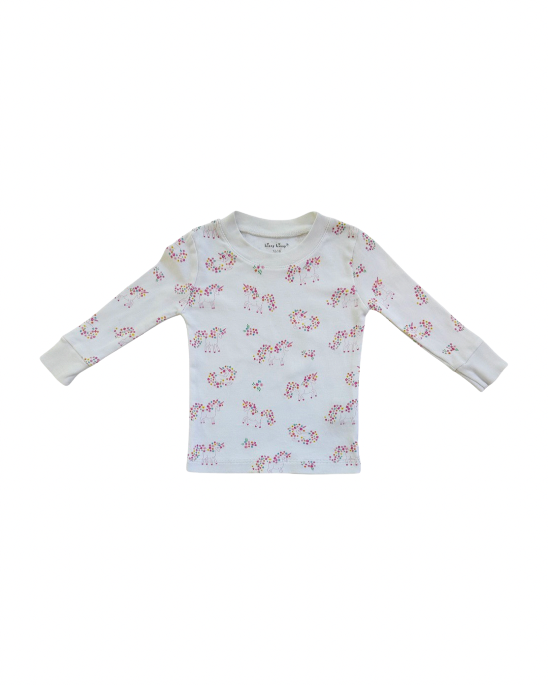 12M-18M Baby Girl Kissy Kissy Unicorns Garden Sleepwear 2Pc Long Sleeve PJs