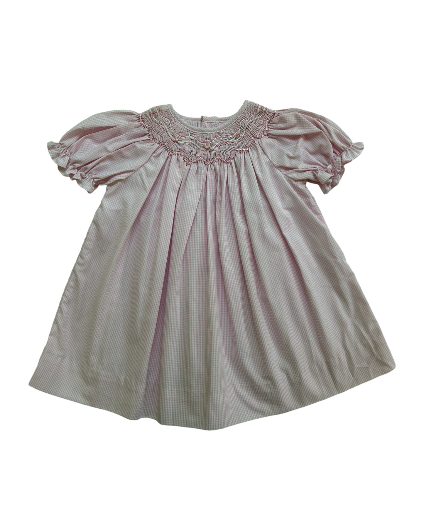 3M Baby Girl Petit Ami Pink Gingham Smocked Dress