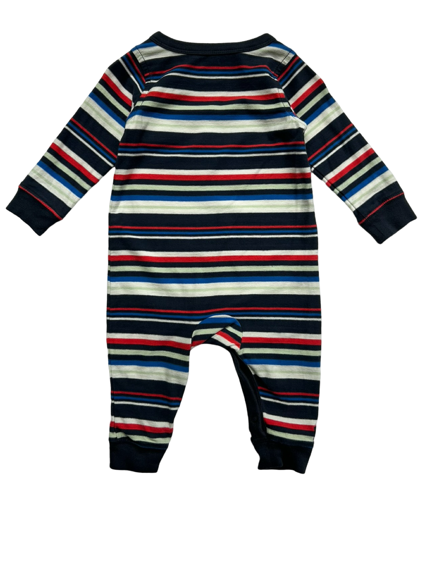 3M-6M Baby Boys Tea Collection Striped Long Sleeve Romper
