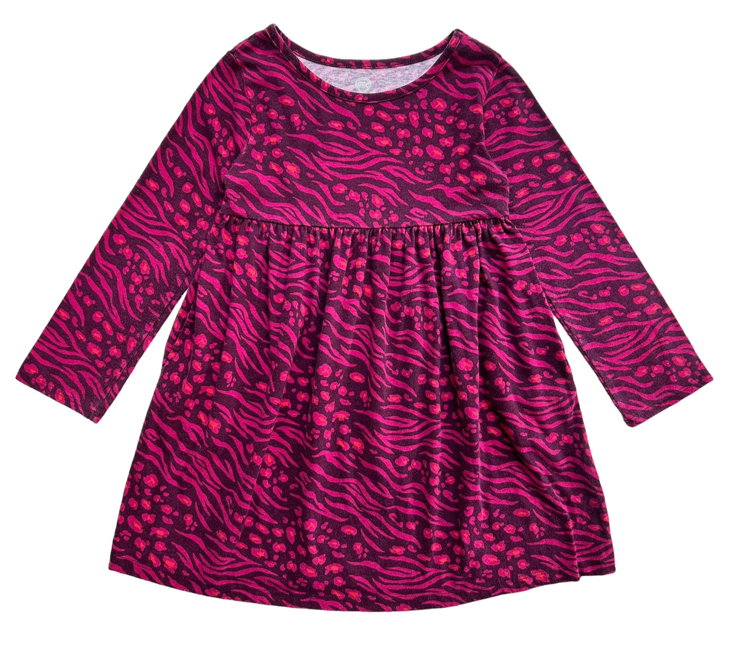 5T Toddler Girl Wonder Nation Long Sleeve Animal Print Dress