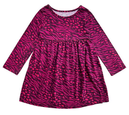 5T Toddler Girl Wonder Nation Long Sleeve Animal Print Dress