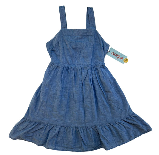 S6/6X Girl Cat & Jack Blue Tie Back Sleeveless Woven Dress.NWT