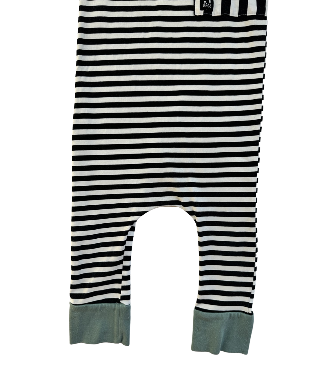 18-24M Baby Boy RAGS to Raches Black & White Striped Romper