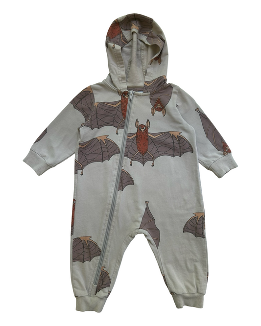 80-86 Baby Boys Mini Rodini Zipper Jumpsuit Bat Design. Approximate Age: 9-18 Months