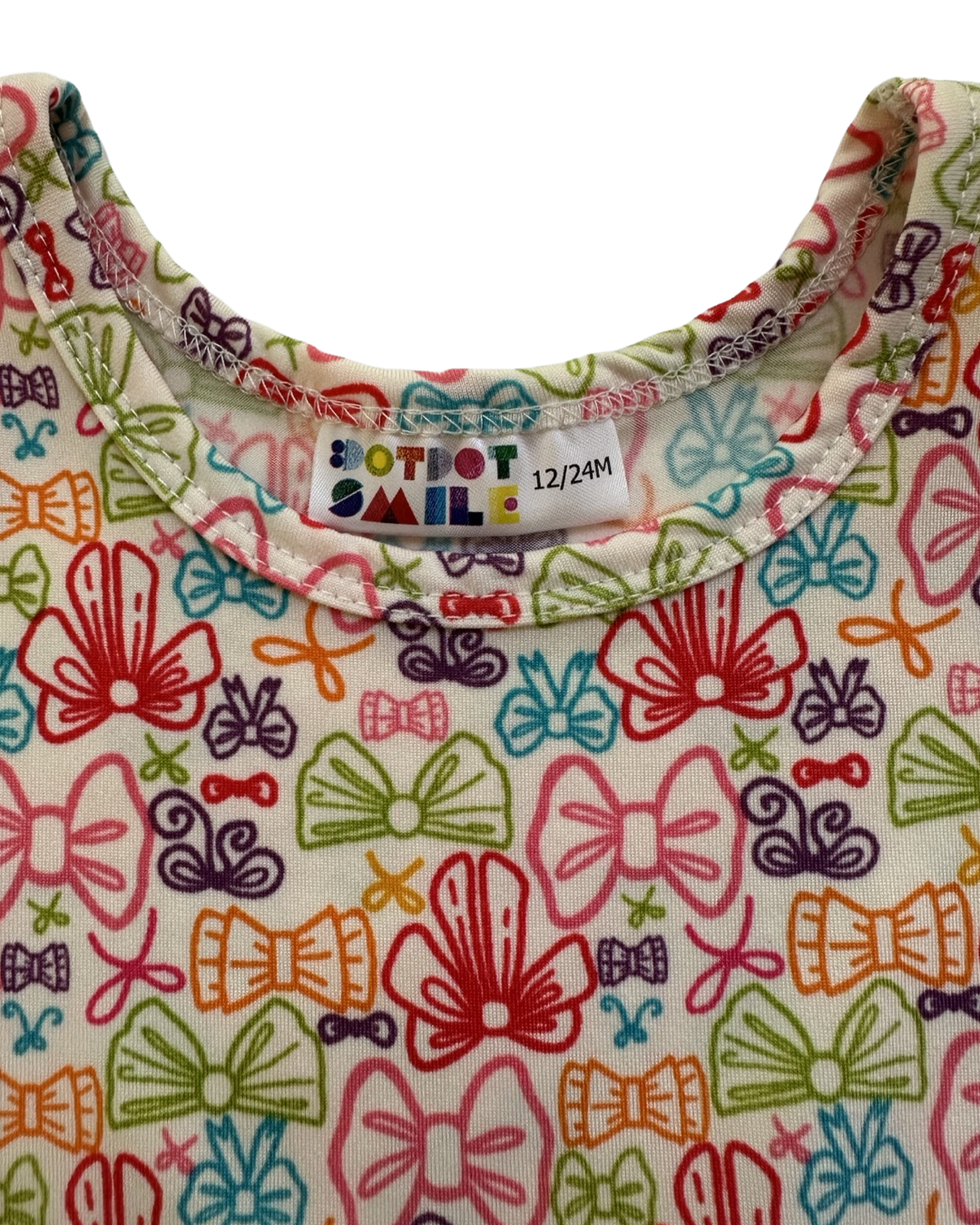 12-24M Baby Girl Dot Dot Smile Bow Cap Sleeve Twirl Dress