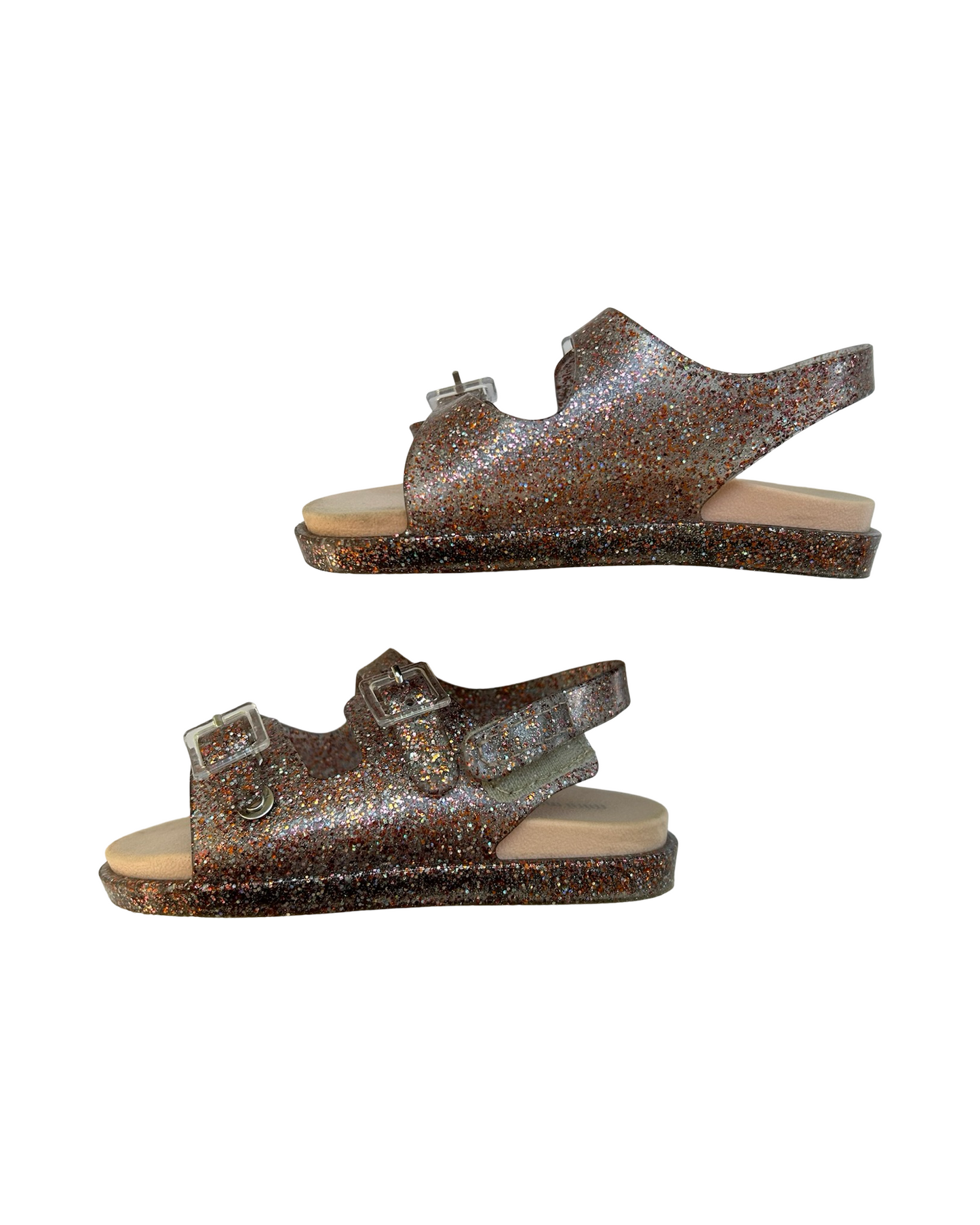 8C Mini Melissa Pink / Rose Gold Multi Glitter Sandals Size 8 / Euro 24