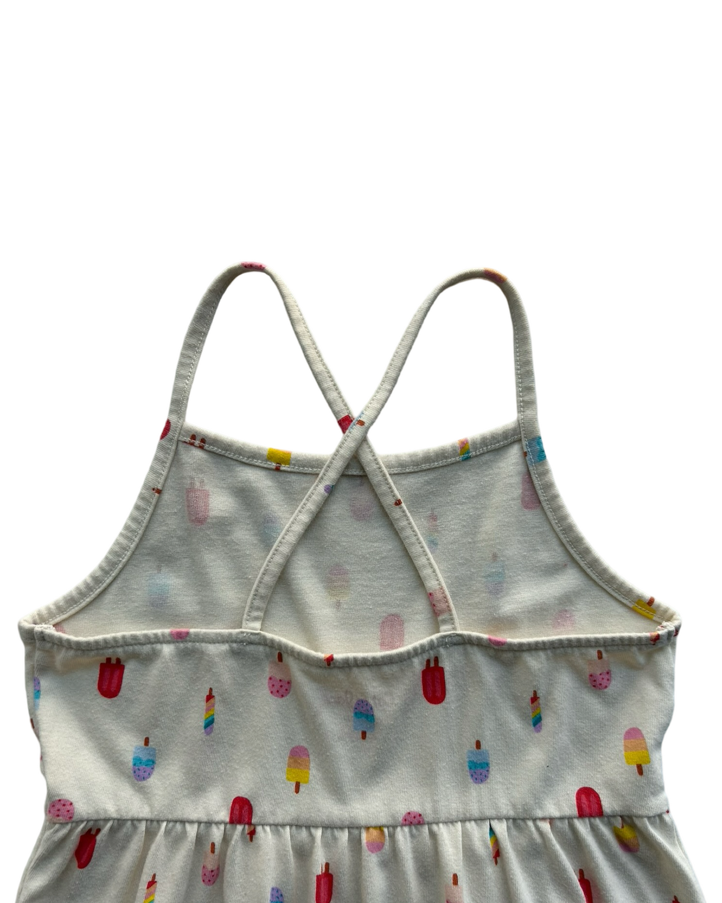 S 6-7Y Toddler Girls Cat & Jack Popsicle Print Cotton Tank Dress.