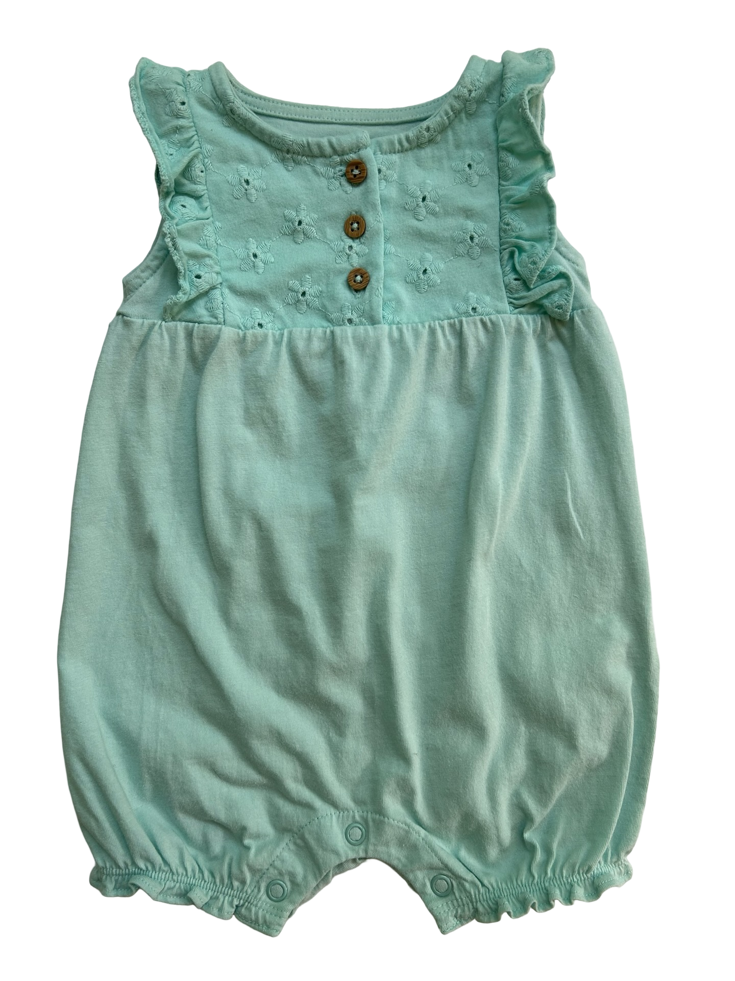 6M Baby Girl’s Carter’s Eyelet Snap-Up Bubble Romper