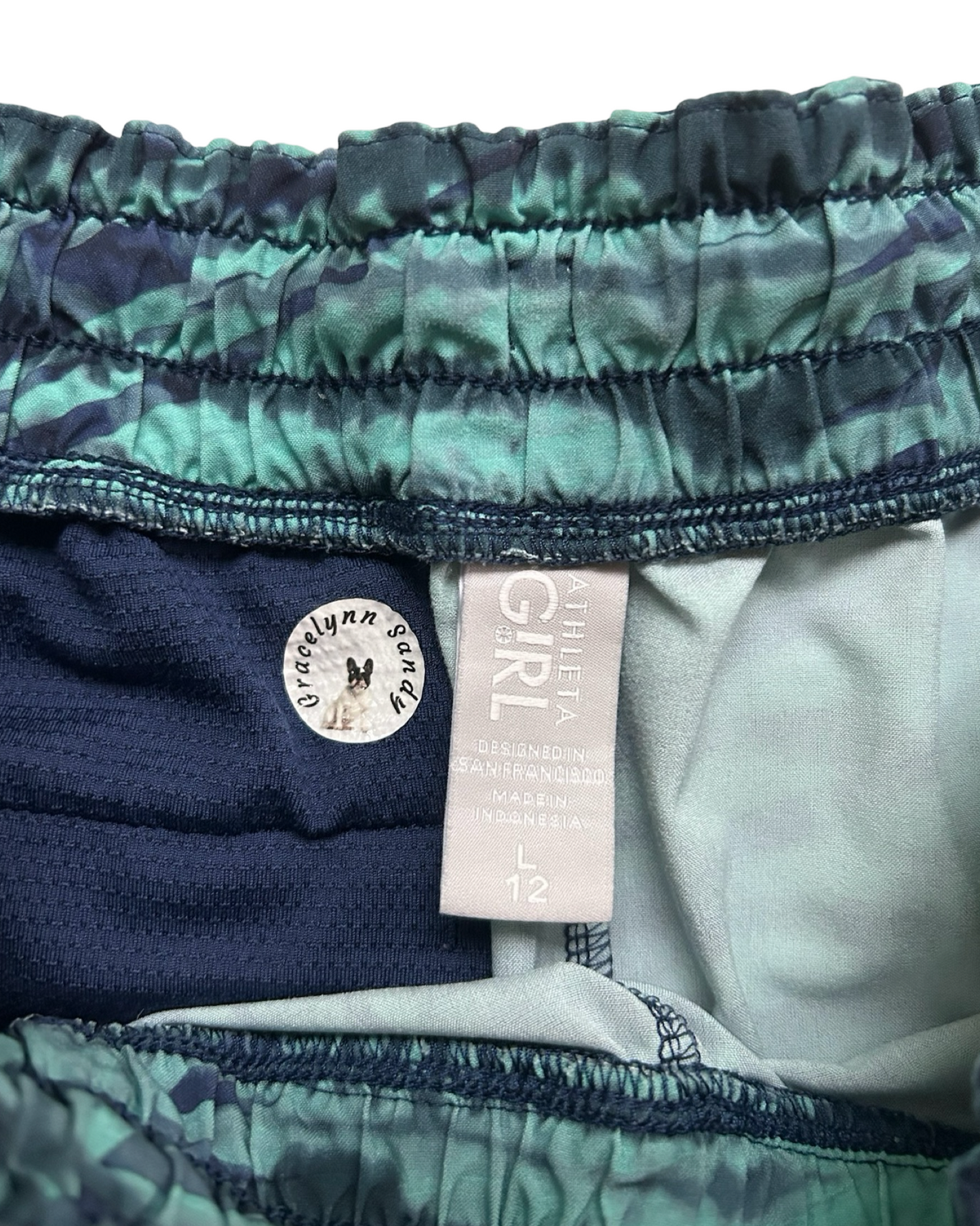 12Y Youth Girls Size 12 Large Athleta Girl Aqua Tie Dye Shorts