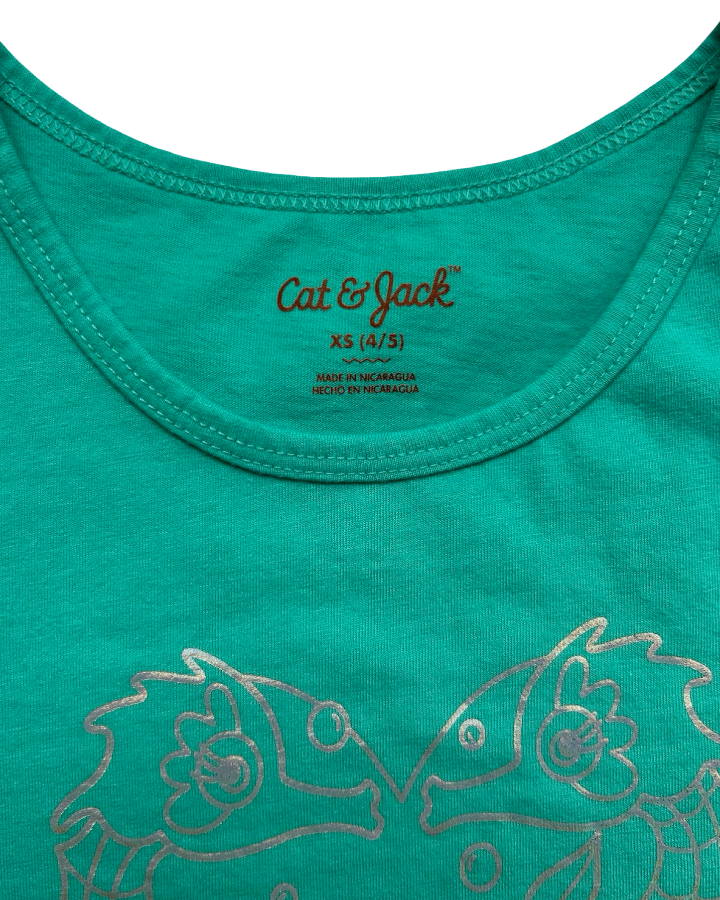 XS 4T-5T Toddlers Girls Cat & Jack Aqua Seahorse Tank Top