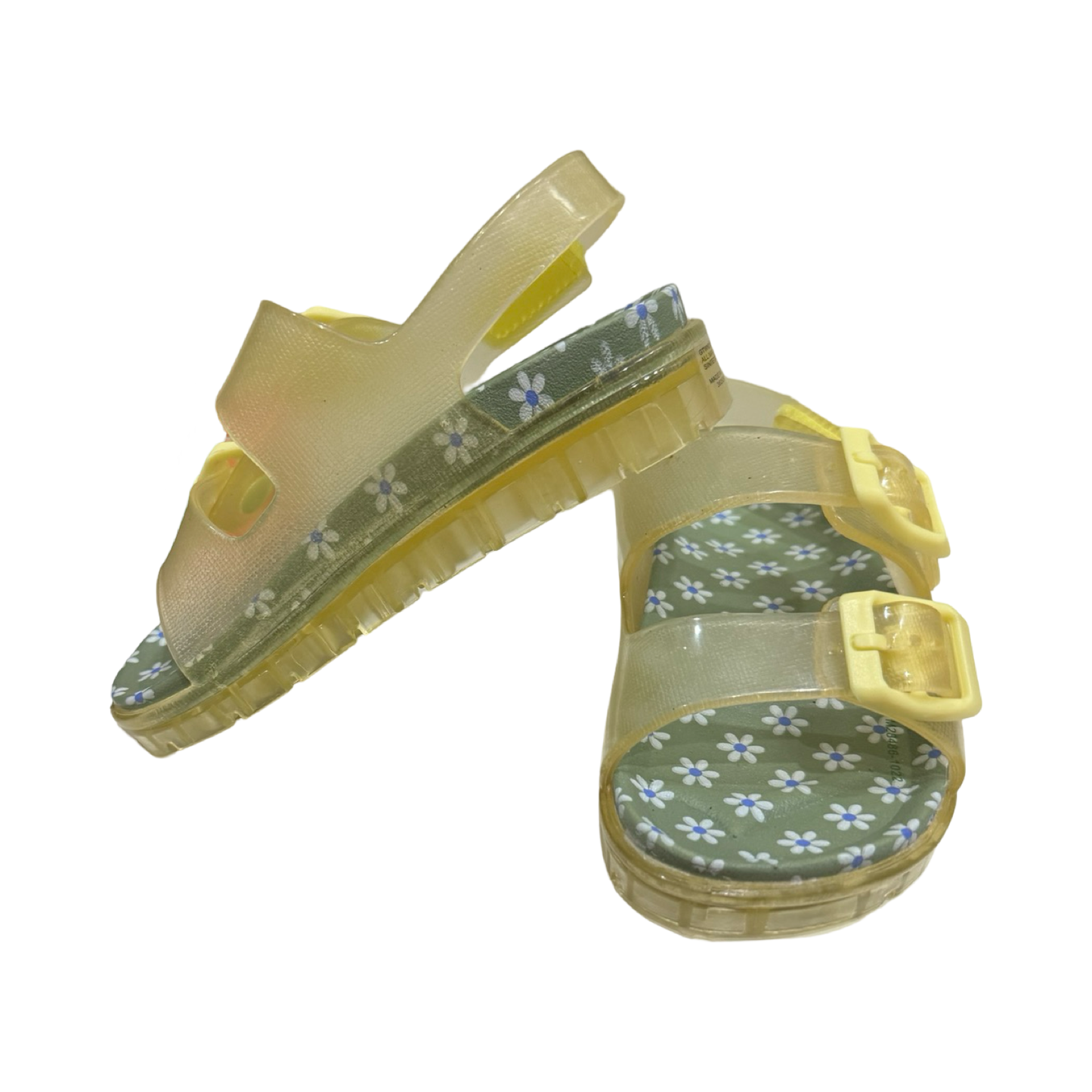 7C Toddler Girl Wonder Nation Yellow Daisy Jelly Sandals