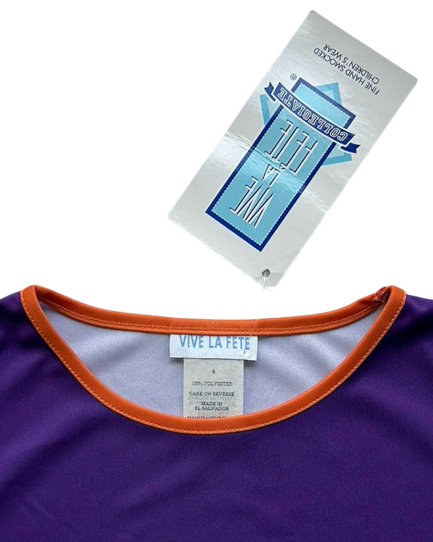 4T Toddler Girls Vive La Fete T-Shirt Clemson Tigers Big Logo Short Sleeve Laurie Dress.