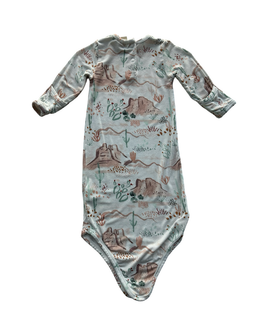 0-3M Baby Girl Angel Dear Spearmint Love, Desert 🌵 Landscape Print Sleeper Nightgown.