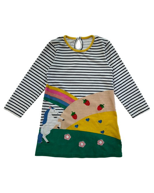 4T Toddler Girls Boutique Rainbow 🌈 Unicorn 🦄 Long Sleeve Dress.