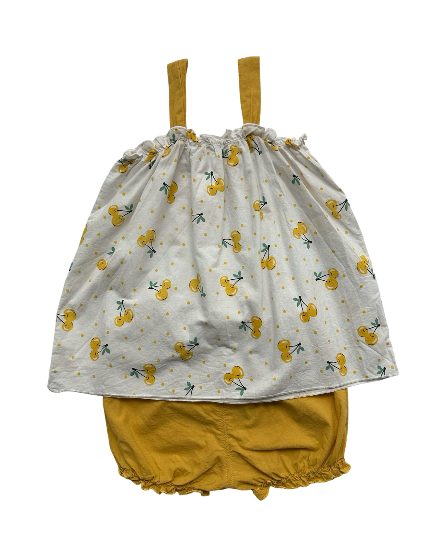 5T Toddler Girl Cherry Set w Bubble Shorts & Top 2 Piece Set.