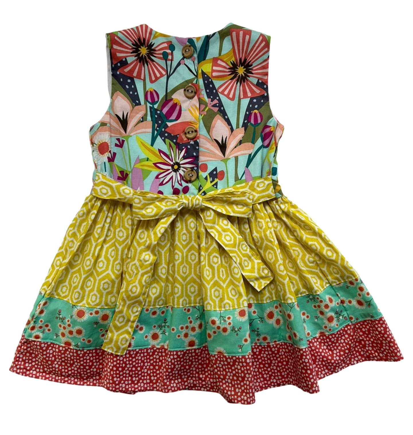 18M-24M Baby Girls Cheeky Plum Bright Floral Geometric Striped Ruffle Dress