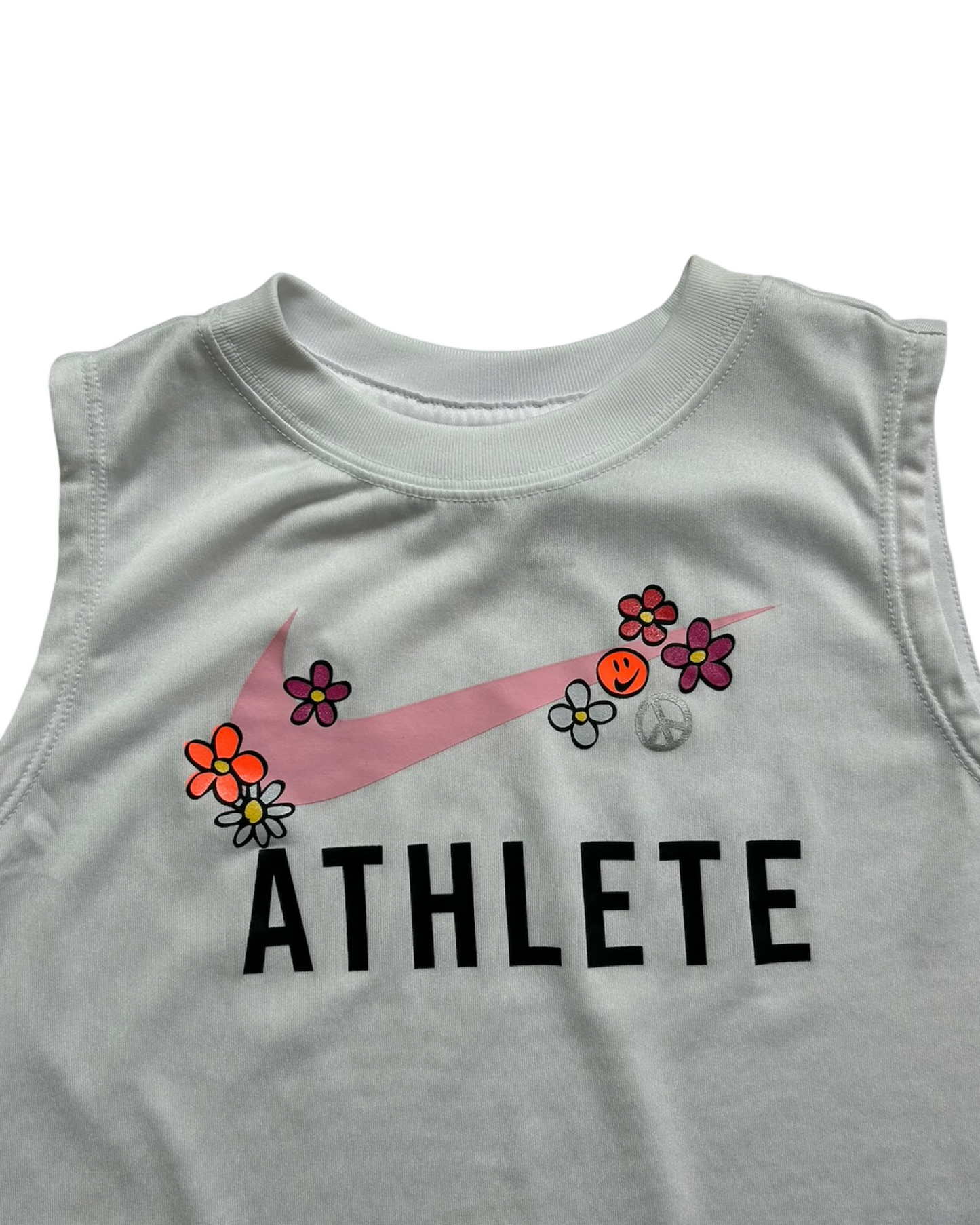 L Big Girls Nike Dri-Fit Athletic Sports Flower Tank Top.