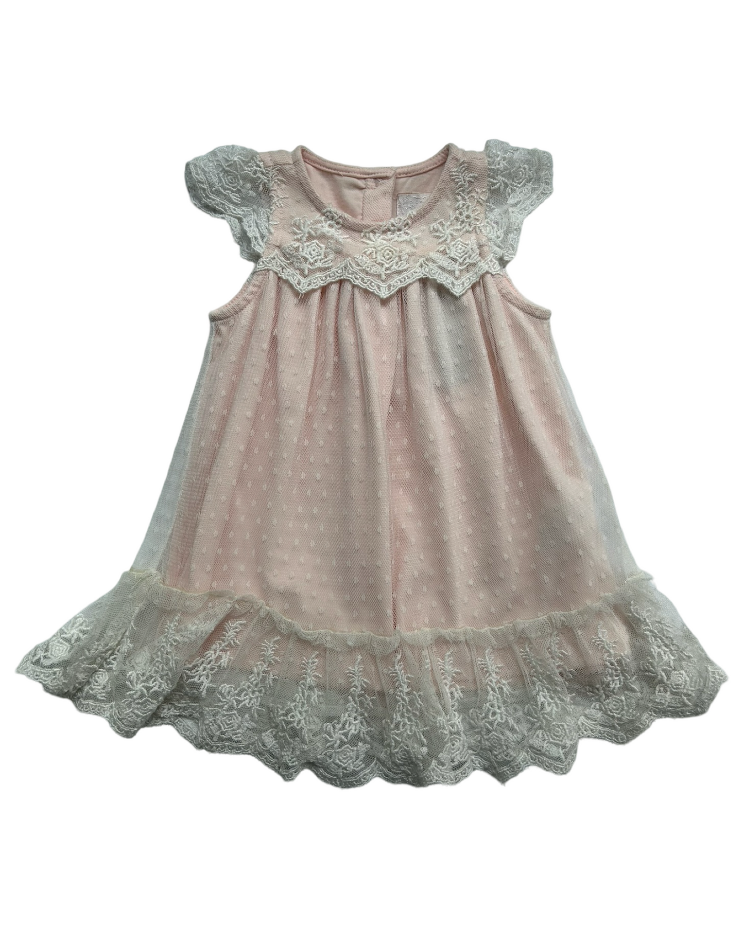 3M Baby Girl Light Pink Camilla Lace Overlay Dress with Bloomers