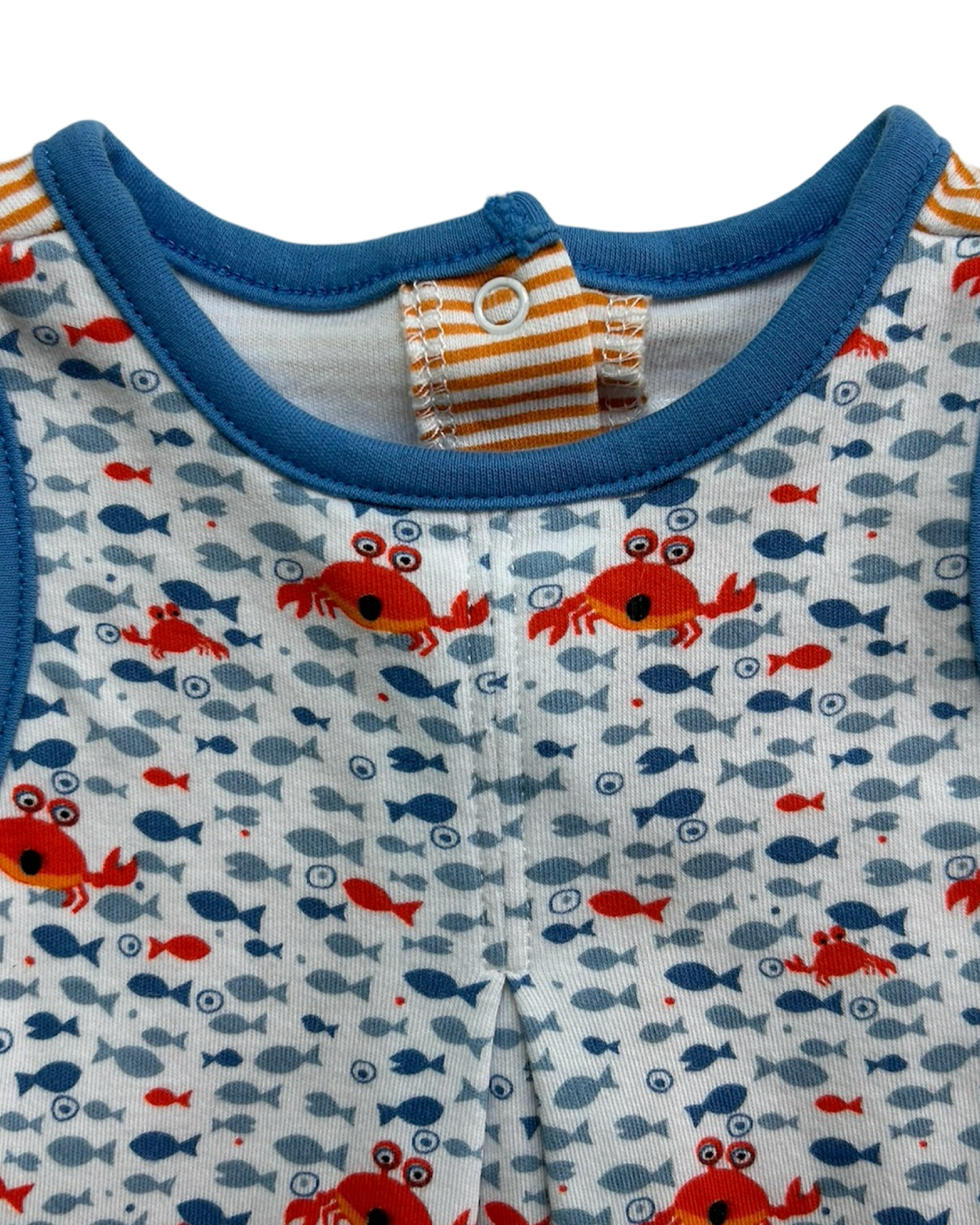 6M Baby Girl Zutano Vintage Fish Crab Onesie Dress