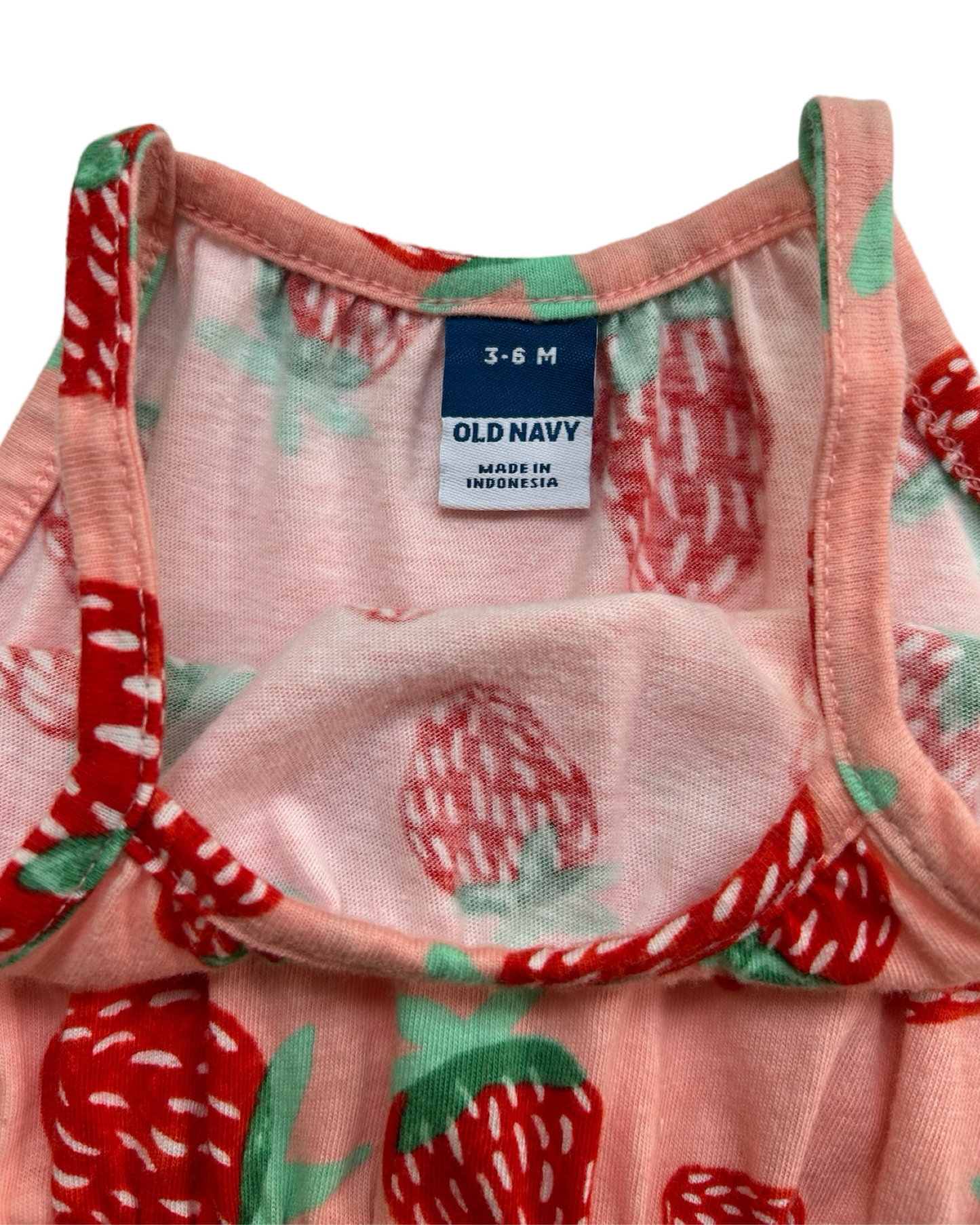 3-6M Baby Girl Old Navy Pink Strawberry Bubble Romper