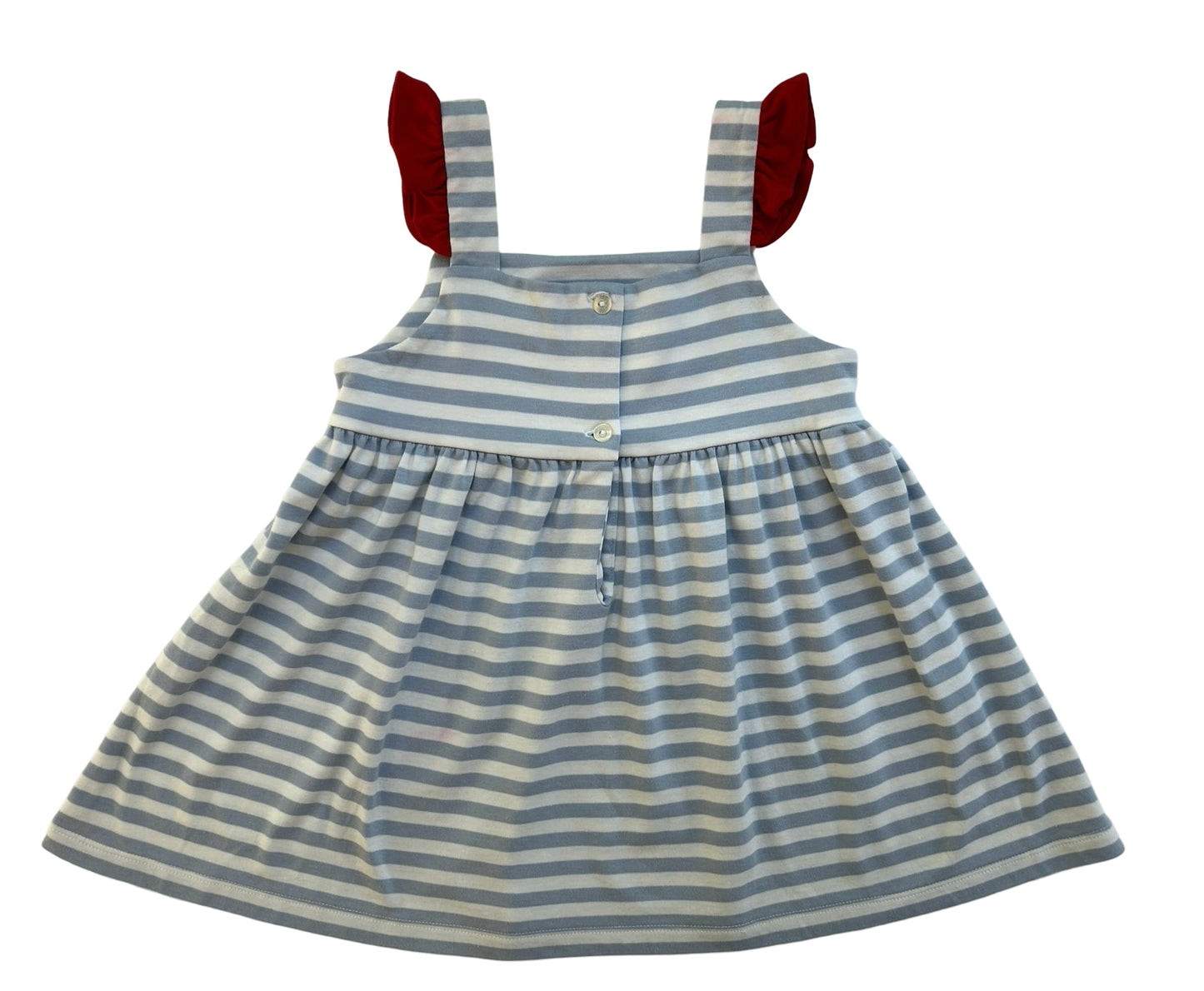 6X Girls Zuccini Lobsters 🦞 🦞🦞 Embroidered Blue Striped Tunic Top.