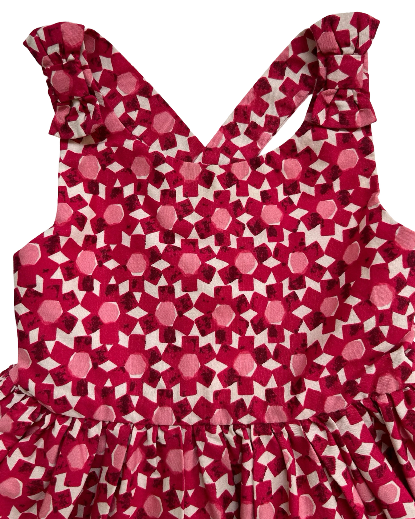 12M Baby Girl Girl Kate Spade Pink Geometric Flower Dress White / Pink