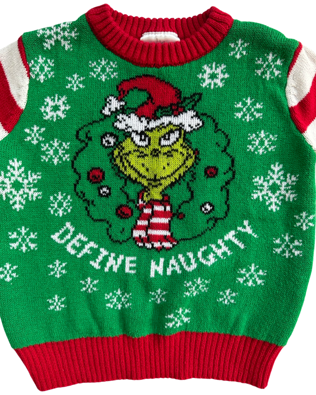 18M Baby Boy / Girl The Grinch “Define Naughty” Christmas Sweater