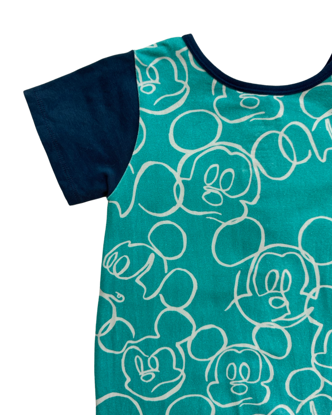 18-24M Baby Boy RAGS to Raches Limited Edition Aqua Disney Mickey Mouse Doodle Romper
