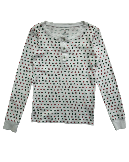 8Y Young Girls Roller Rabbit Christmas ⭐️ Red ⭐️ Green ⭐️ Stars Pjs Top Only One Piece.