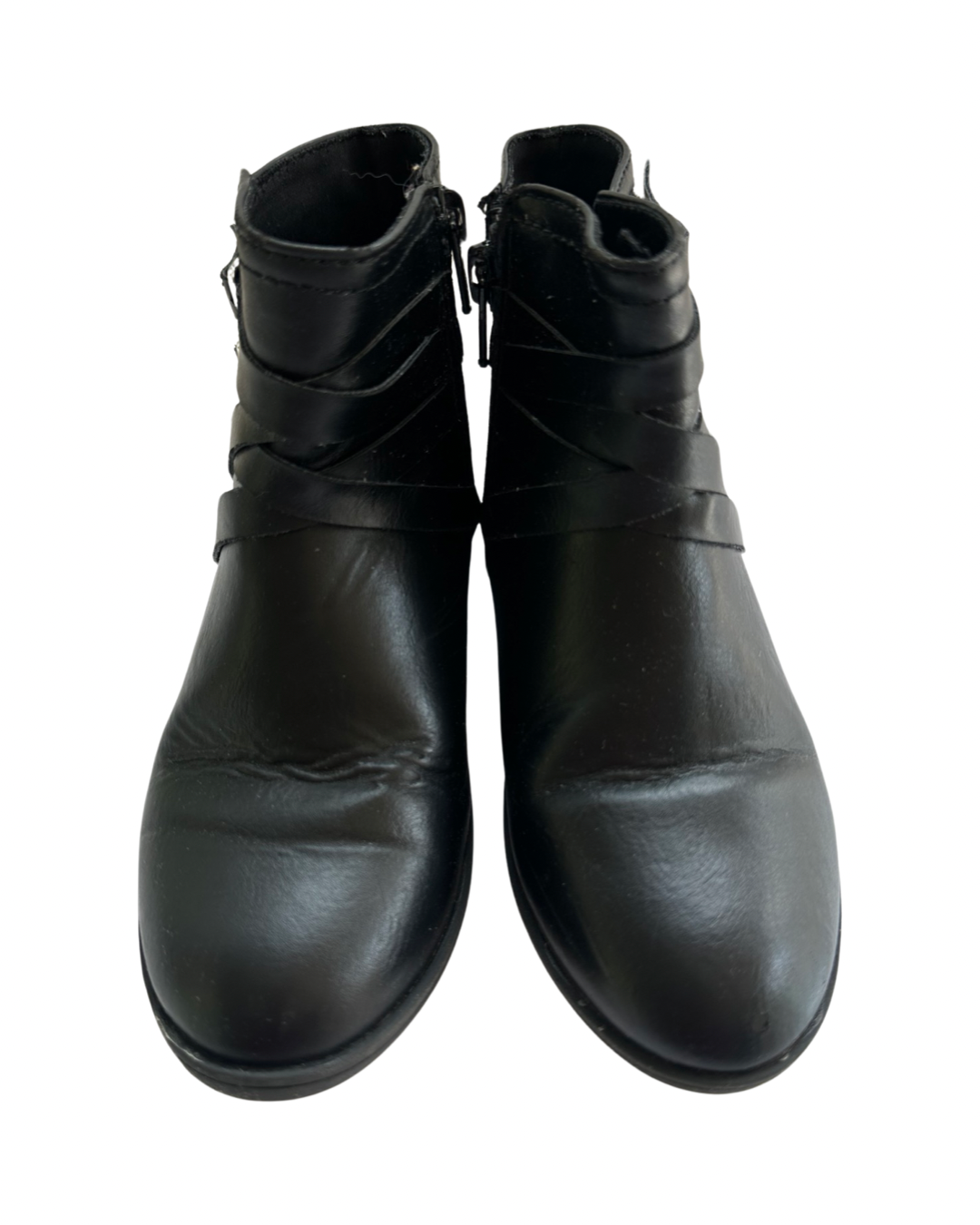 13C Toddler Girl Brooklyn Black Faux Leather Calf Boots