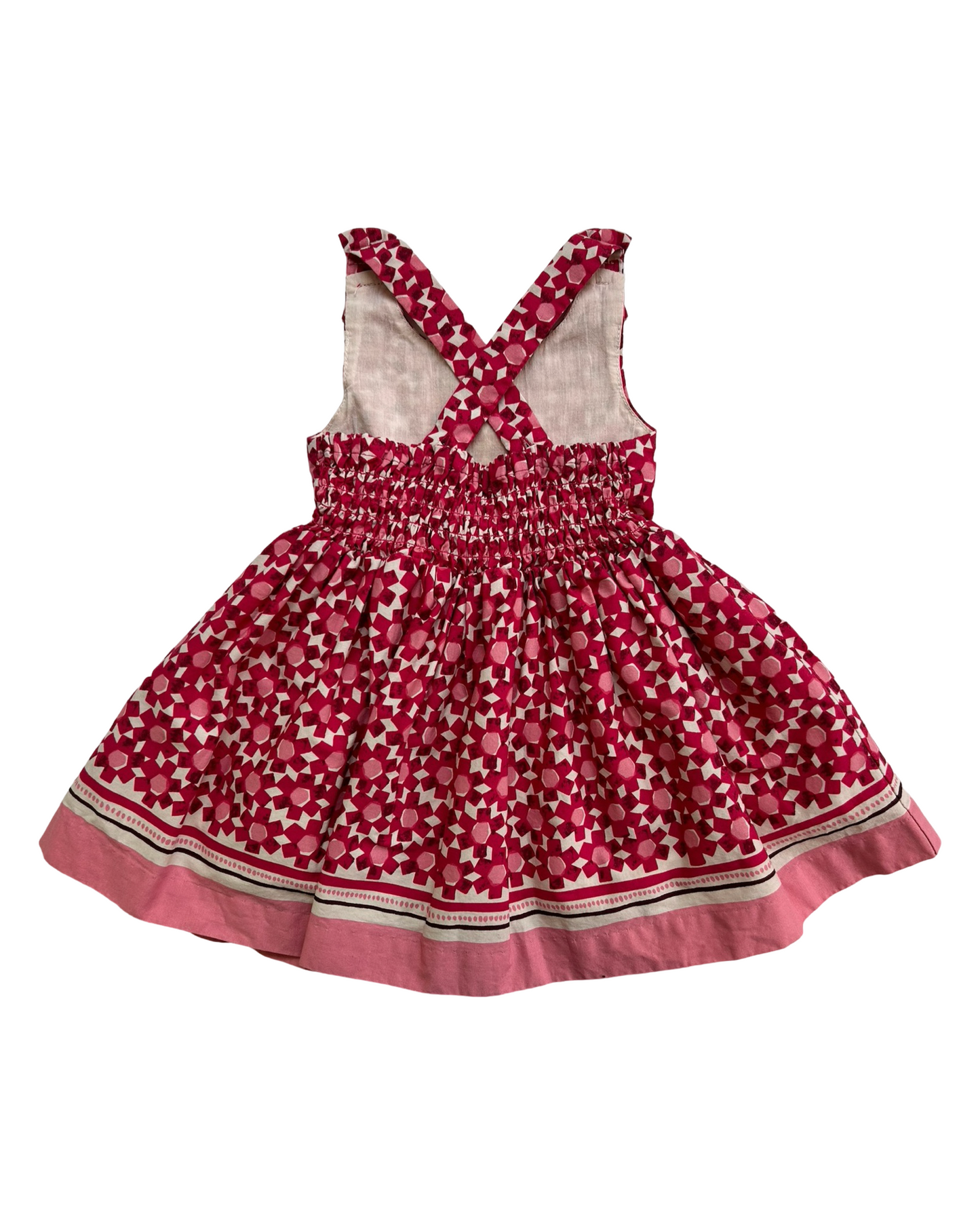 12M Baby Girl Girl Kate Spade Pink Geometric Flower Dress White / Pink