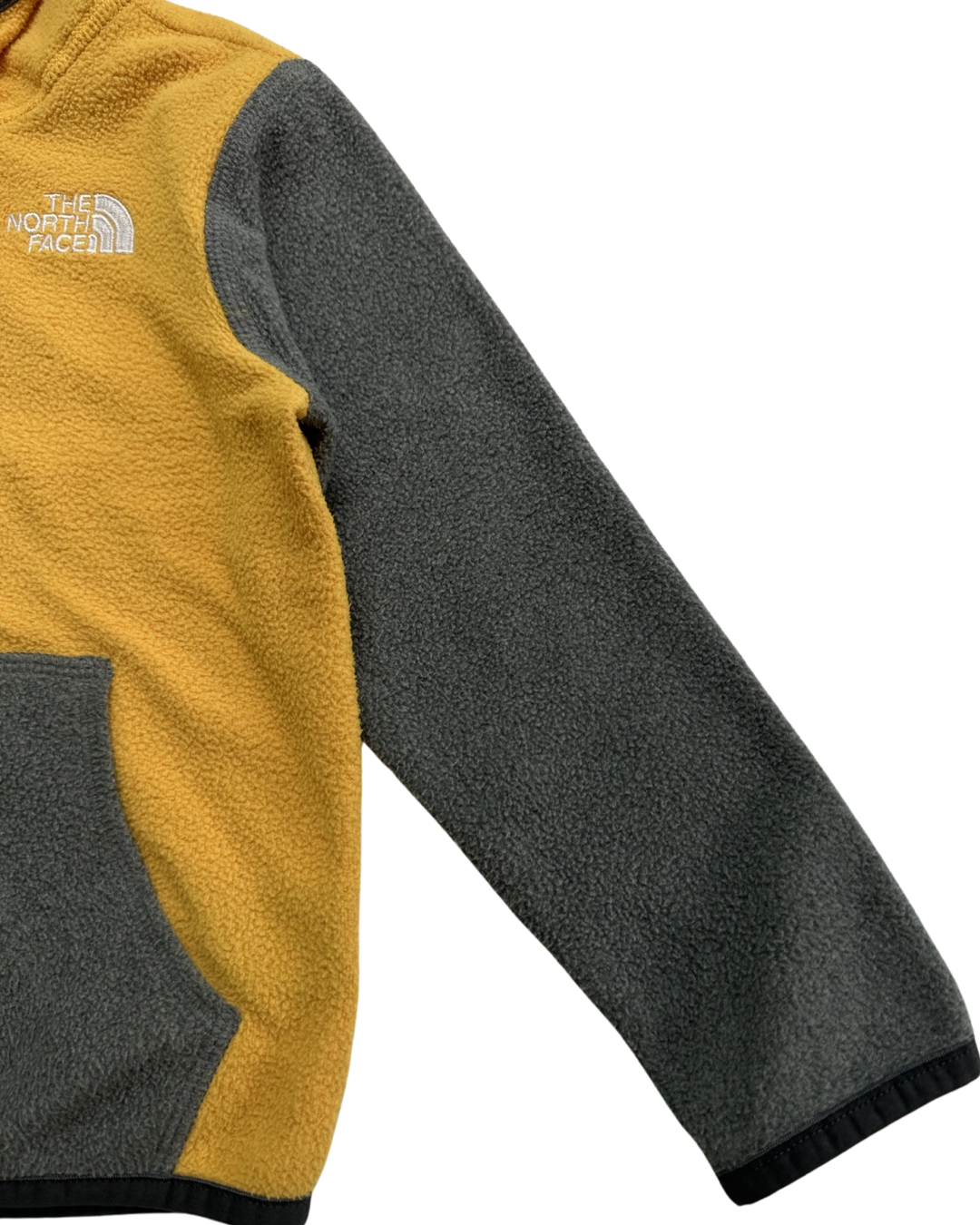 18M-24M Baby Boy The North Face Glacier Yellow / Gray Fleece Zip Up Hoodie Jacket