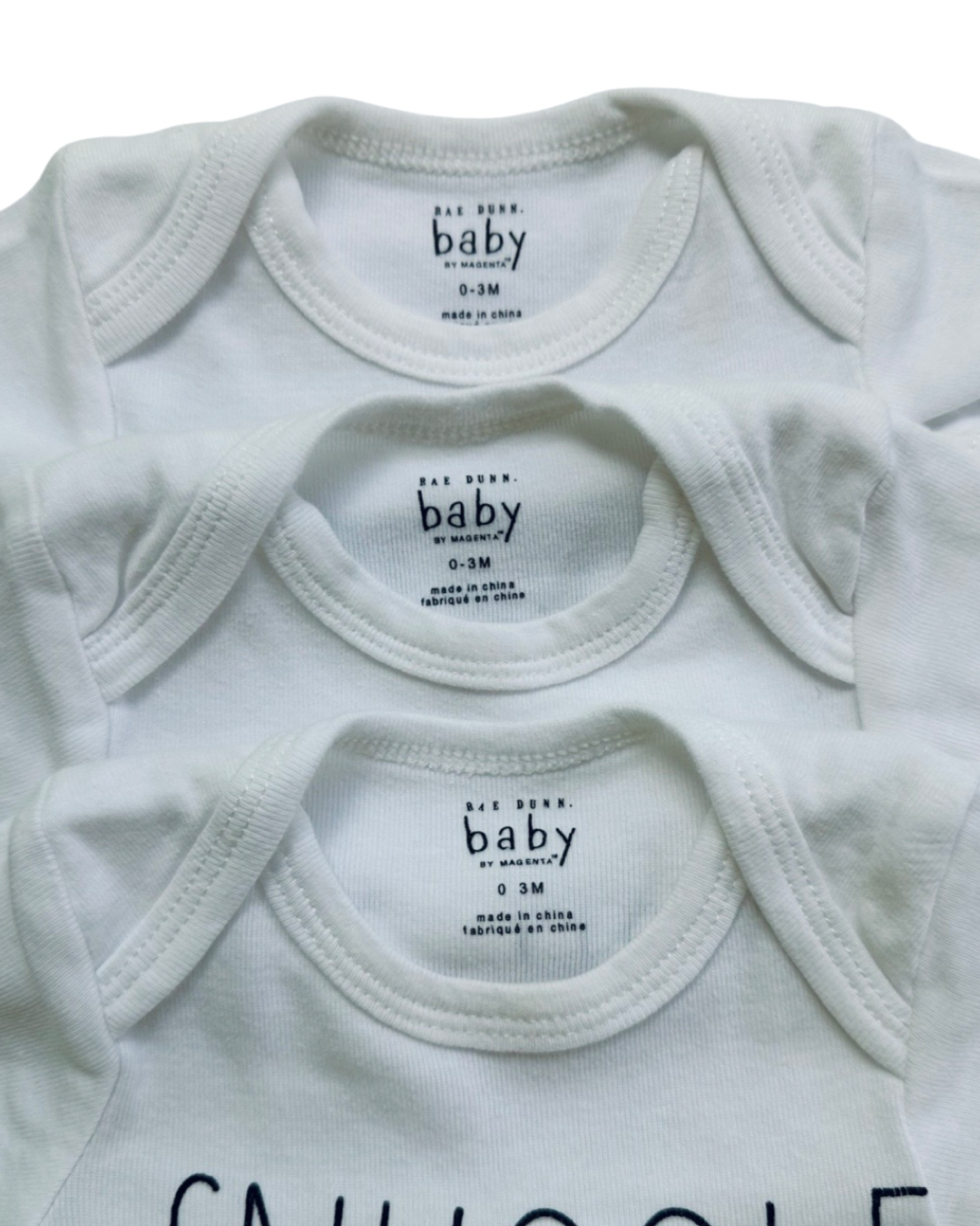 0-3M Baby Boy / Girl Rae Dunn White Onesies