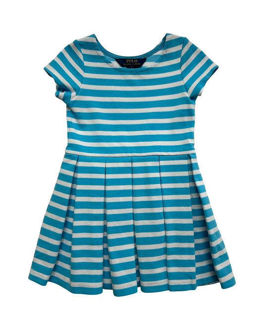 4 Toddlers Girls Polo Ralph Lauren Striped Pleats Dress